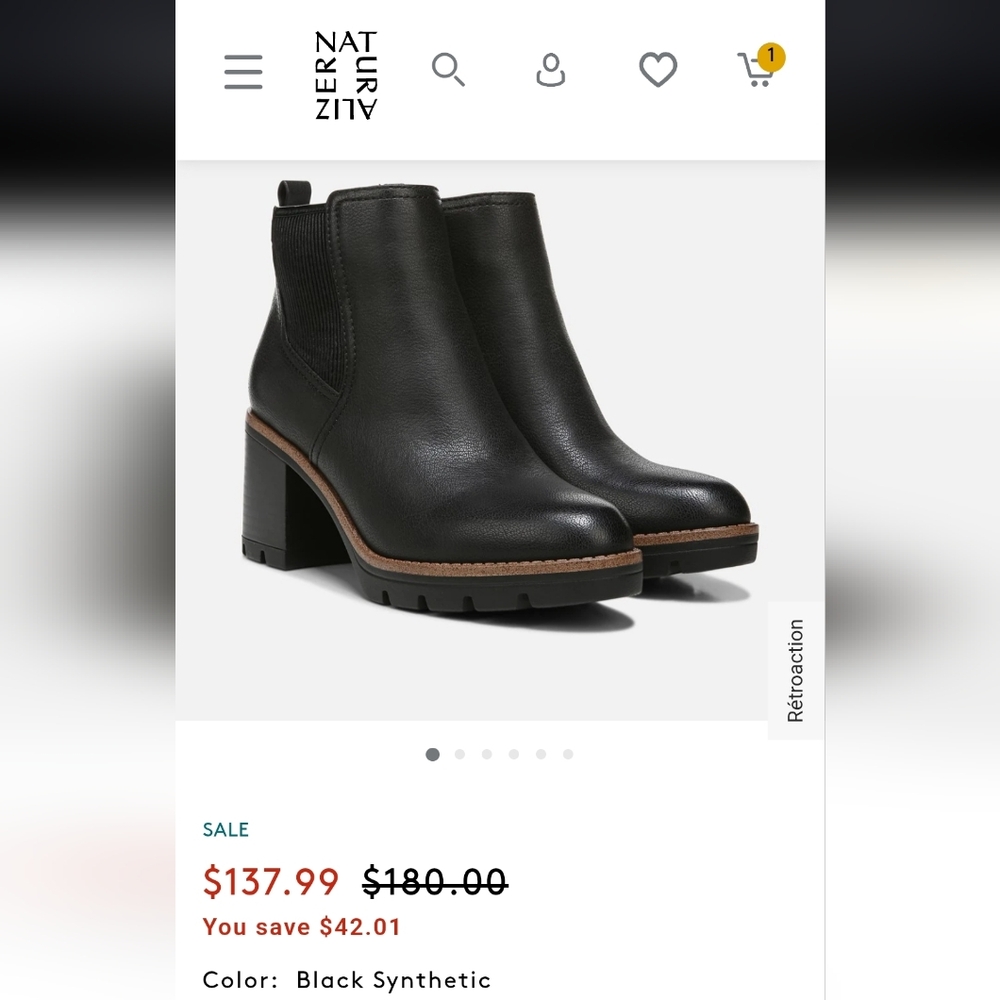 Naturalizer Black Ankle Booties